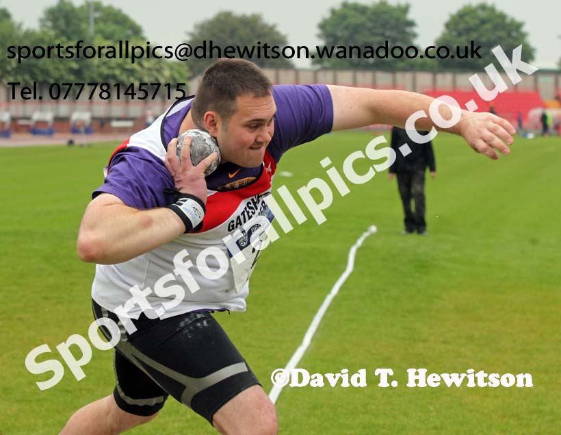 Craig Sturrock (Gateshead) 2nd in the shot, British National League, Division 1, Gateshead. Photo: David T. Hewitson/Sports for All Pics